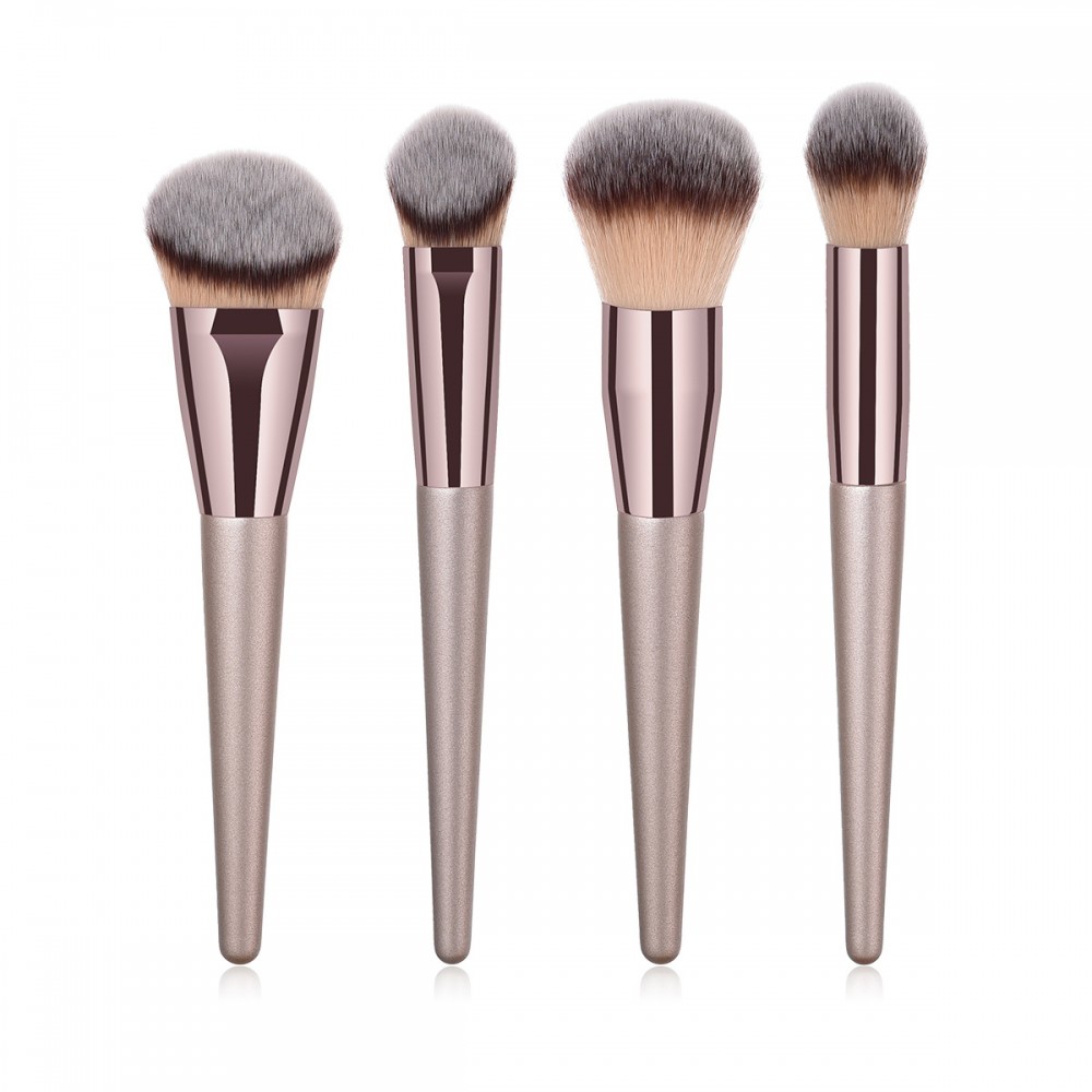 4pcs Champagne makeup brushes set