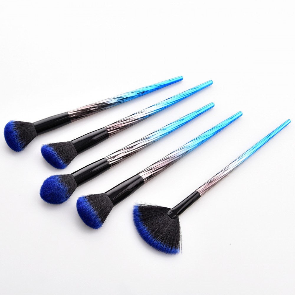 Unicorn blue/grey makeup brushes set 5 pieces