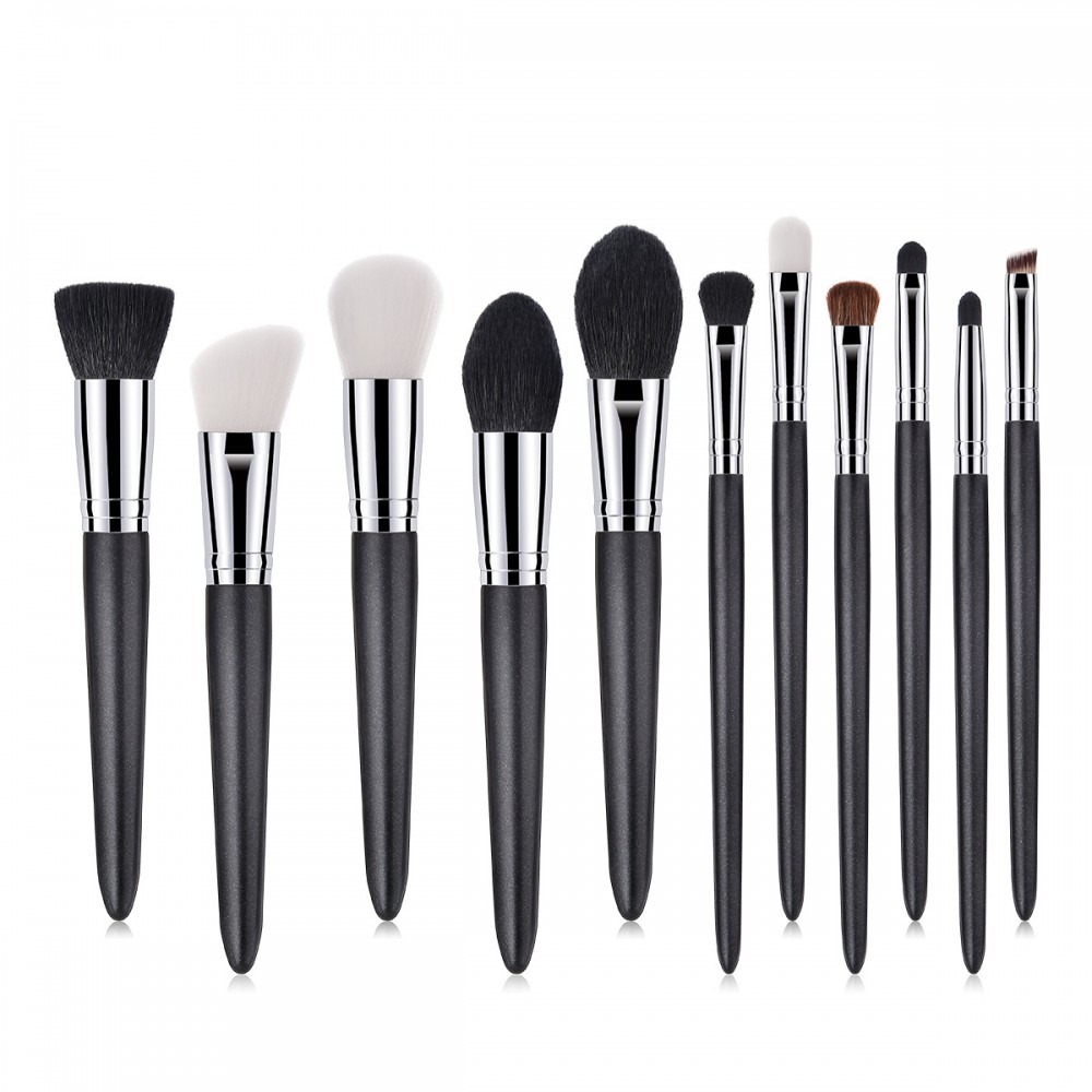 Quality soft hair 11 piece cosmetic brushes set