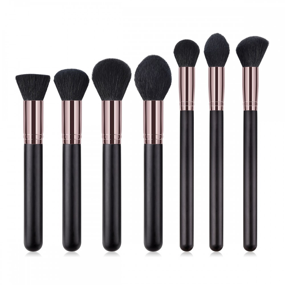 7 piece soft hair cosmetic brushes set