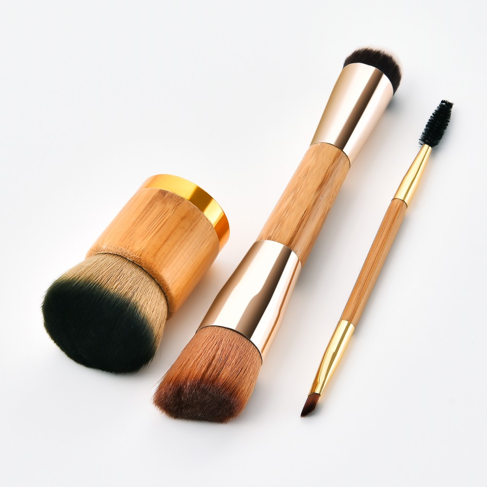 Bamboo 3 piece makeup brushes set