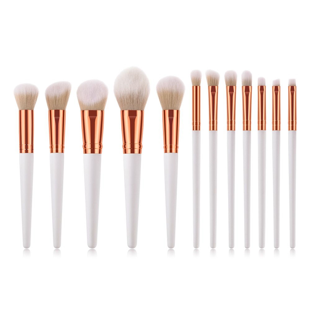 Soft synthetic hair 12 piece makeup brushes set