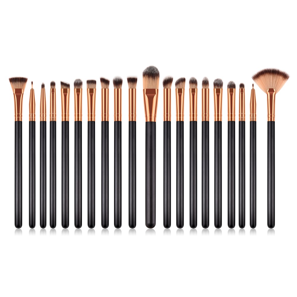 Professional wooden 20pcs makeup eye brushes kit