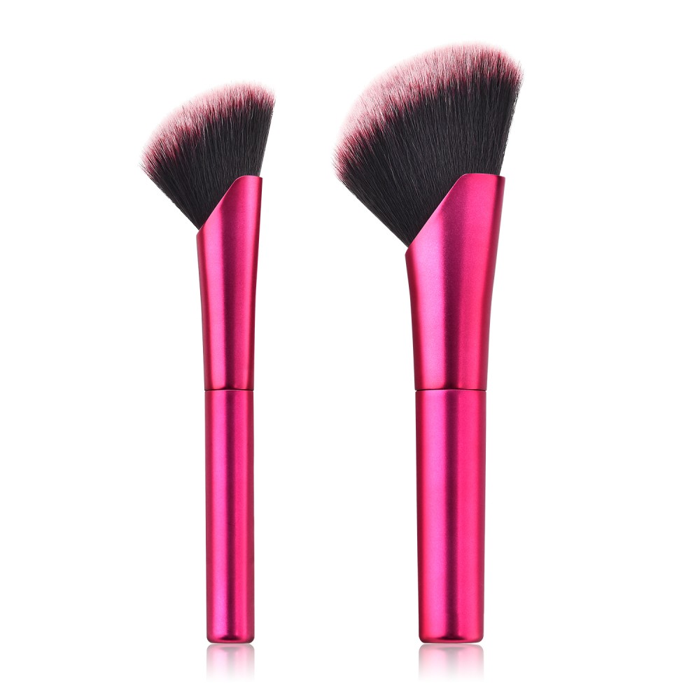 Rose pink makeup blush brush set