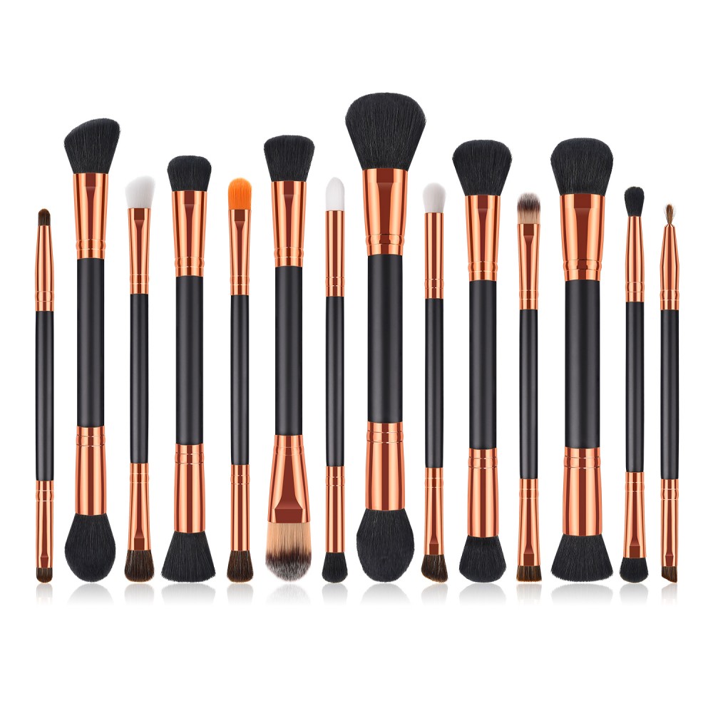 Professional 14 piece compact makeup brushes set