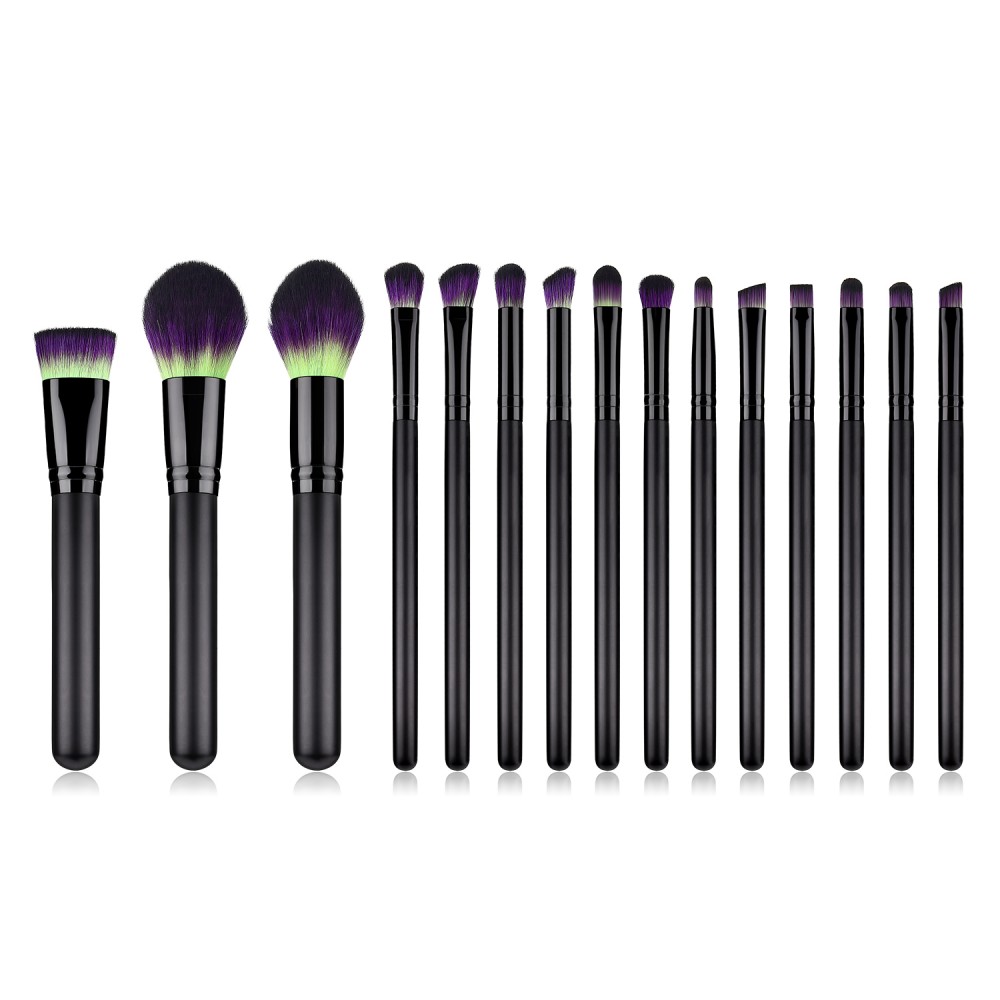 Black 15 piece makeup brushes set
