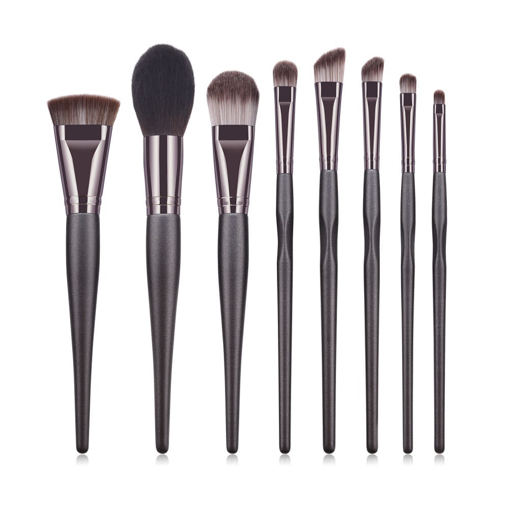 Black 8 piece essential makeup brushes