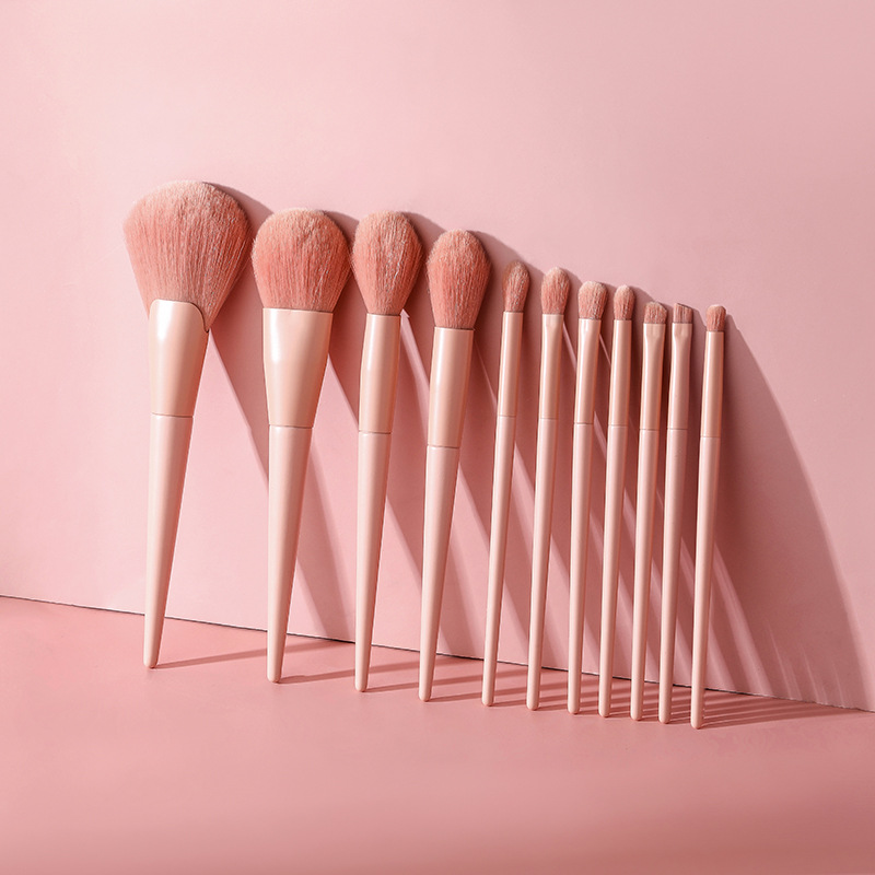 Pink face makeup brushes set wholesale