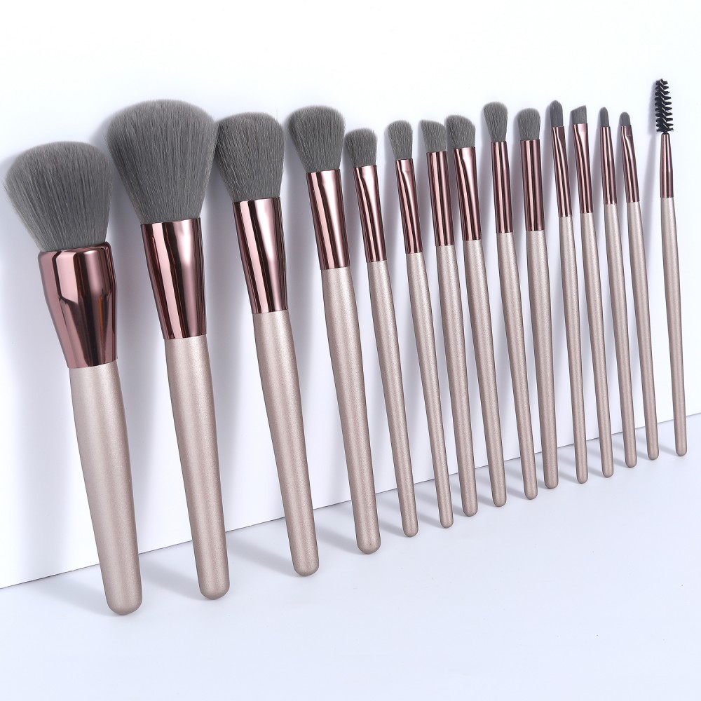 brown makeup brushes set 15pcs