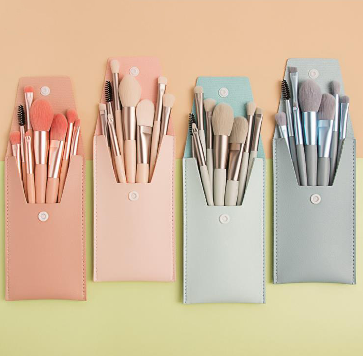 travel 6pcs makeup brushes set with pouch